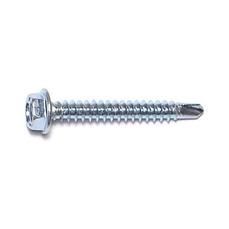 Midwest Fastener Self-Drilling Screw, #8 x 1-1/4 in, Zinc Plated Steel Flange Hex Head External Hex Drive, 30 PK 36012